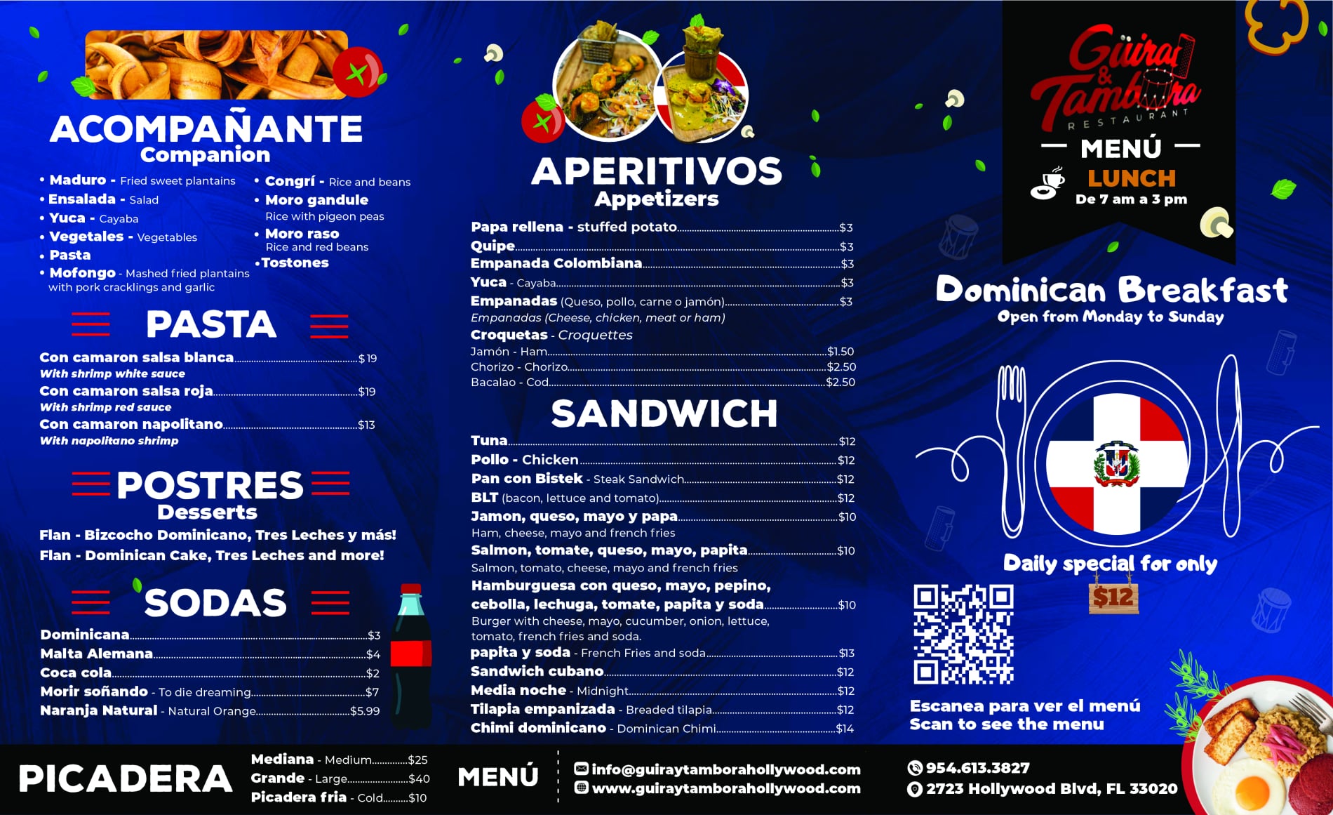 Menu Guira y Tamabora